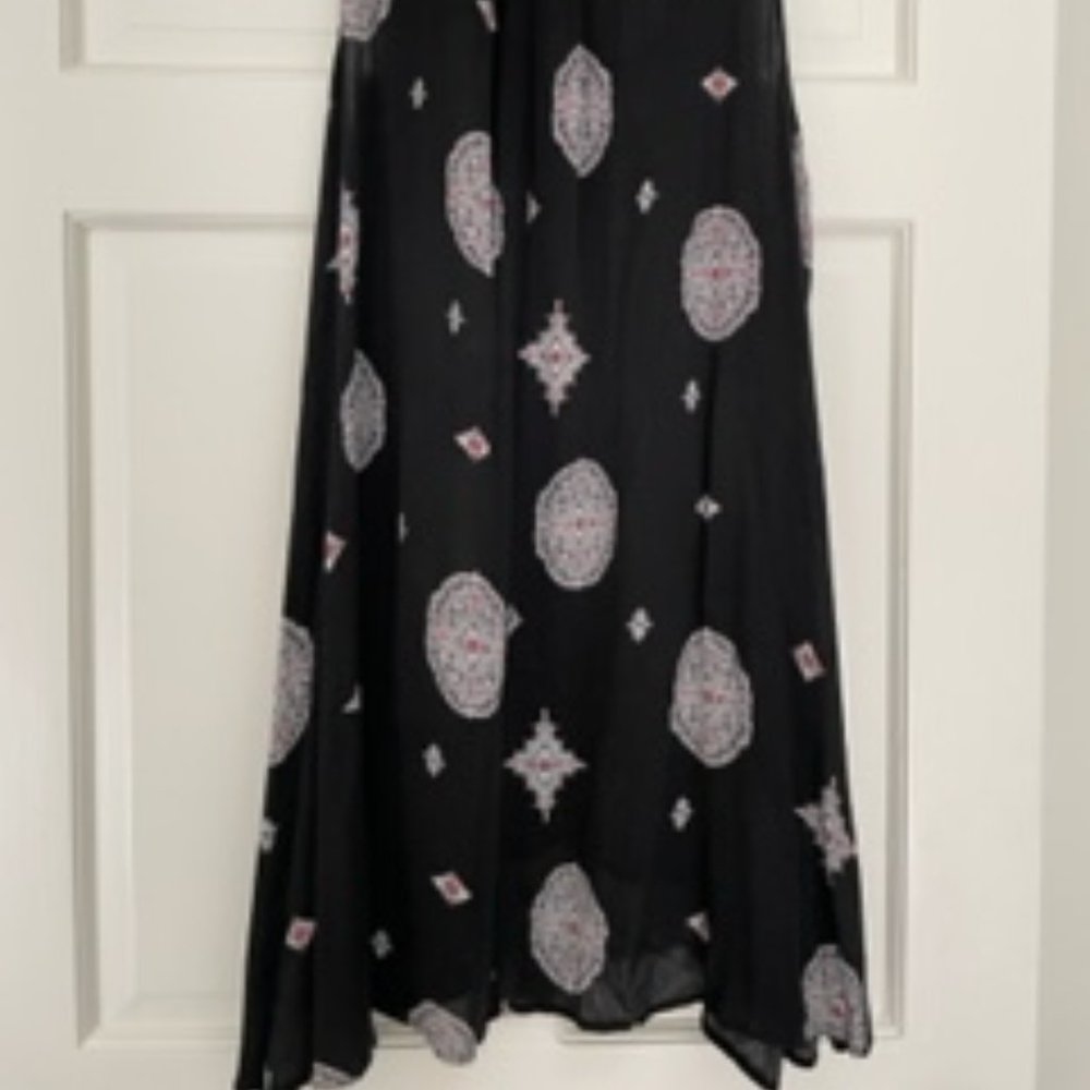 Free People Tunic Top Mini Dress Size XS Black With Medallion Design - Picture 4 of 7